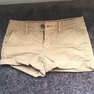 American Eagle Khaki Colored Midi Shorts